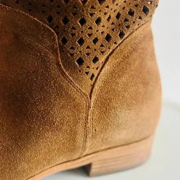 MICHAEL KORS Sunny Ankle Boots Leather Suede Booties Caramel Brown 8 - Picture 11 of 14
